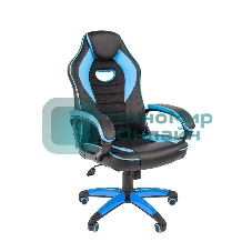 Кресло Chairman game 16 черный, экокожа, 120 кг, механизм качания