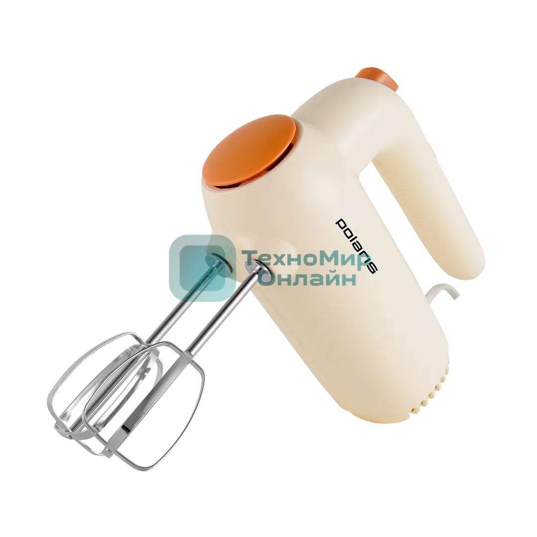 Миксер Polaris PHM 7019 слоновая кость Ручной. Мощность 700 Вт. Число скоростей 5, кол-во насадок 4.