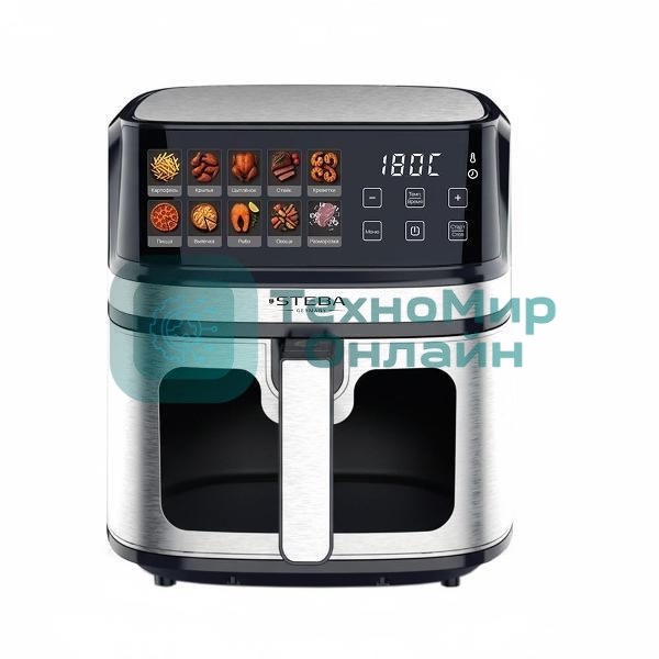 Аэрогриль Steba HF 1800 GRILLIX серебристый/черный, 1700 Вт, 8 л, сенсор, 10 программ