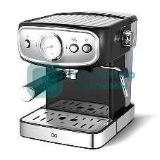Кофеварка рожковая BQ CM1006 черный-стальной, исп. кофе - молотый, 1,5 л, 850 Вт, 15 бар