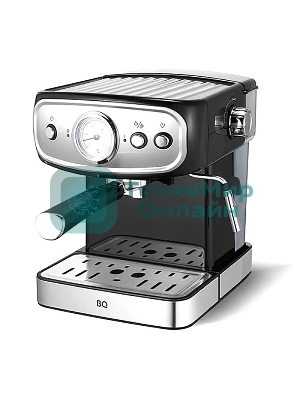 Кофеварка рожковая BQ CM1006 черный-стальной, исп. кофе - молотый, 1,5 л, 850 Вт, 15 бар