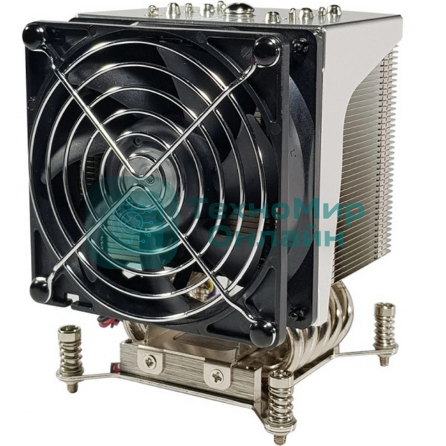 Кулер серверный Ablecom ACL-S40092 серебристый, 92 мм, алюминий/медь, 3800 об/мин, 38 дБ, 4 pin, 165 Вт, 126 мм