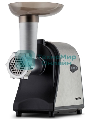 Мясорубка электрическая Vitek VT-3636 серебристый, 1700 Вт, 1.7 кг/мин, реверс, насадки - 4