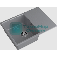 Мойка GranFest Urban 668L темно-серый 1-чаша+крыло 680x490мм, монтаж: врезной, материал: кварц