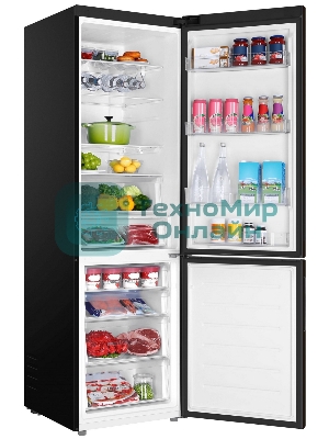 Холодильник Haier C4F740CBXGU1 черный двухкамерный 286/115л морозилка снизу, No Frost