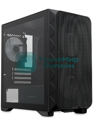 Компьютерный корпус без блока питания HSPD M321, Mesh Mini-tower, черный, slide TG, 0.45 SPCC, 2x140мм ARGb+1x120мм ARGb mATX, mITX 160/340/184мм 2x2.5