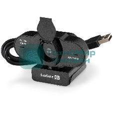 Веб-камера ExeGate BlackView C931 1920x1080, 30 кадр/с, USB Type-A, микрофон (шумоподавление), автоматическая фокусировка, шторка приватности, универсальное крепление, штатив в комплекте
