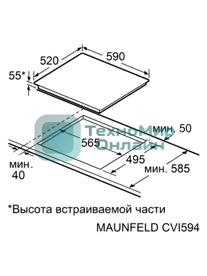 Индукционная варочная панель Maunfeld CVI594SF2DGR Inverter