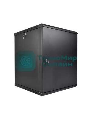 Шкаф телекоммуникационный настенный разборный ЦМО ЭКОНОМ 18U (600 520) дверь металл, черный