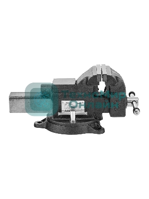 Тиски слесарные Denzel BVH-125, 125 мм, поворотные, стальная направляющая, с наковальней