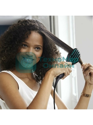 Расческа-выпрямитель Rowenta CF5820F0 черный/зеленый, 200 °C, 3 режима