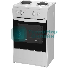 Плита электрическая Darina S EM 521 404 W белый/черный, конфорок 2 шт, духовка 45 л, 50 см x 85 см x 41 см