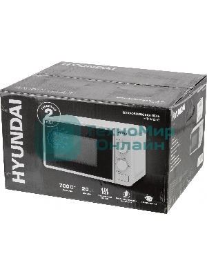 Микроволновая печь Hyundai HYM-M2003 белый, 20 л, 700 Вт, переключатели - поворотный механизм