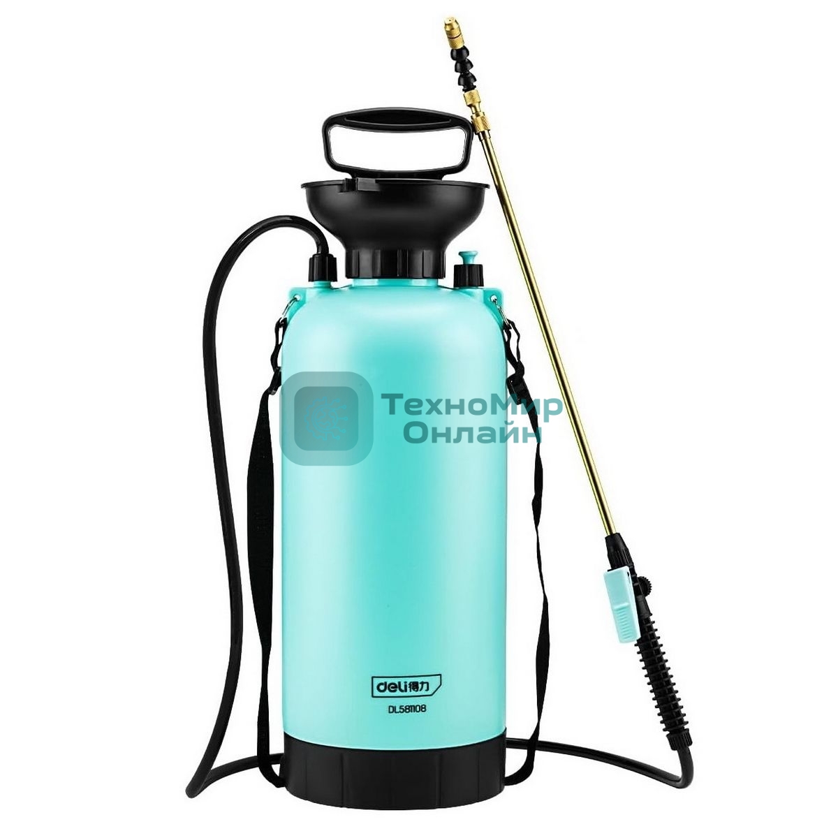 Опрыскиватель садовый помповый Deli DL581108-E1 8л, регулируемый разбрызгиватель