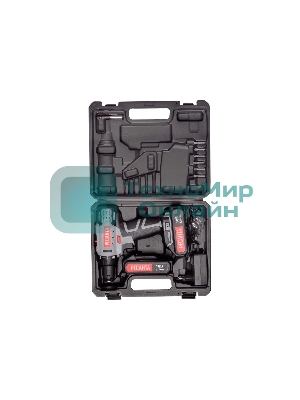 Дрель-шуруповерт Ресанта ДА-18-2ЛК, 18 В, 2 Ач, 50 Нм, щеточный