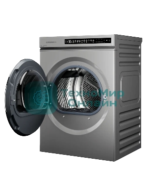 Сушильная машина Kuppersberg, отдельностоящая, глубина 58 см, тепловой насос, 10 кг, 10 программ, отсрочка старта, защита от сминания, ультрафиолет, сенсорное управление, энергоэффективность А+, цвет серый