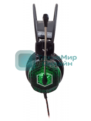 Гарнитура Oklick HS-L500G зелёный/чёрный, проводная, USB/3.5 мм