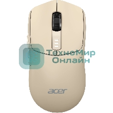 Мышь беспроводная Acer OMR312 бежевый, 3200 dpi, радиоканал, Bluetooth, USB, кнопки - 5