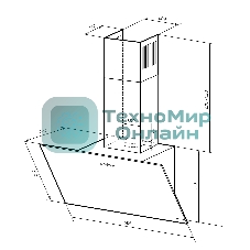 Вытяжка каминная LEX Moza 600 R1 белый, 60 см, 650 куб. м/ч, 46 дБ