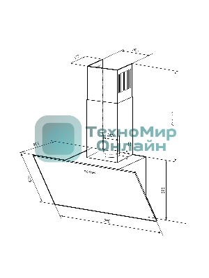 Вытяжка каминная LEX Moza 600 R1 белый, 60 см, 650 куб. м/ч, 46 дБ