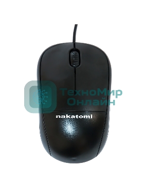 Мышь проводная Nakatomi MON-05U черный, 1000 dpi, USB, кнопки - 3
