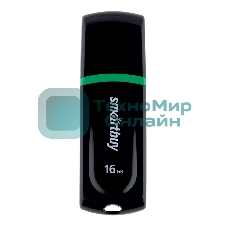 Флешка USB Smartbuy Paean черный (SB16 GbPN-K), 16Gb, USB 2.0, R/W 20/10, черный/зеленый
