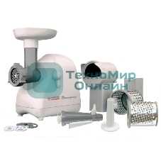 Мясорубка электрическая Белвар КЭМ-П2У 302-09 белый, 1500 Вт, 0.4 кг/мин, реверс, насадки - 6