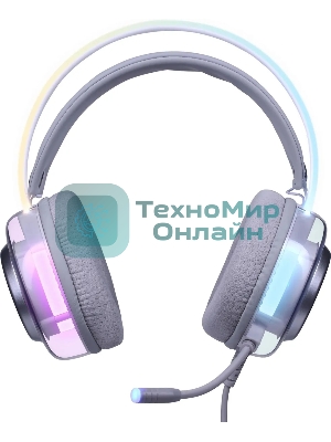 Гарнитура Defender Glitch белый, проводная, подсветка