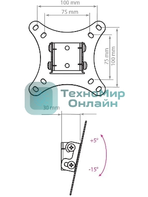Кронштейн для телевизора Arm Media LCD-02 черный, 15