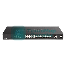 Коммутатор D-Link DGS-1100-26MPV2/A3A, 24×1 Гбит/с + 2×1 Гбит/с SFP, настраиваемый