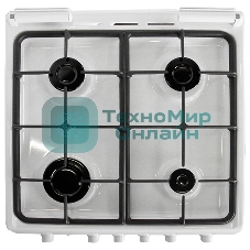 Плита комбинированная De Luxe 5040.20ГЭ (КР) ЧР белый, конфорок 4 шт, духовка 43 л, электроподжиг, 50 см x 85 см x 50 см