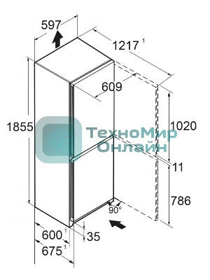 Холодильник Liebherr CNBDB 5223-22 001 черная нержавеющая сталь двухкамерный 225/94л морозилка снизу, No Frost