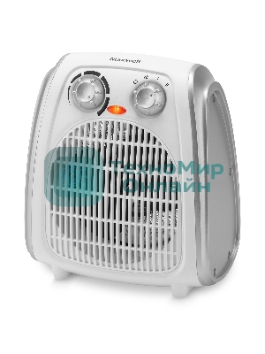 Тепловентилятор Maxwell MW-3458 (W), белый, 1000/2000 Вт, 20 м2, термостат