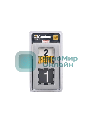 Рамка 2-местная IEK BRITE РУ-2-1-БрА металл алюминий