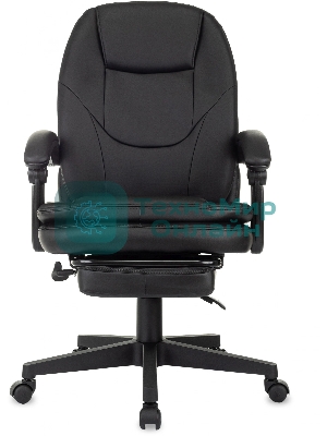 Кресло Бюрократ CH-868N-BF черный, экокожа, подставка для ног