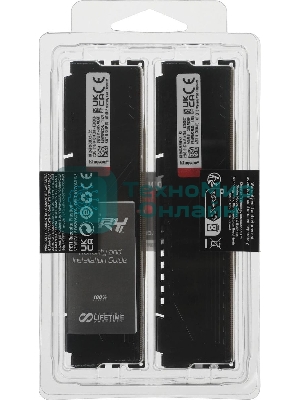 Оперативная память Kingston Fury Beast, DDR5, 32GB (2x16GB), 5600MHz, CL36, DIMM, с радиаторами, черный