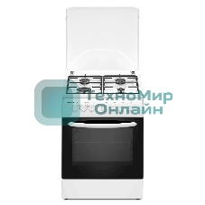 Плита комбинированная Kraft KF-FSK6402EW белый, конфорок 4 шт, духовка 70 л, 60 см x 87 см x 63 см