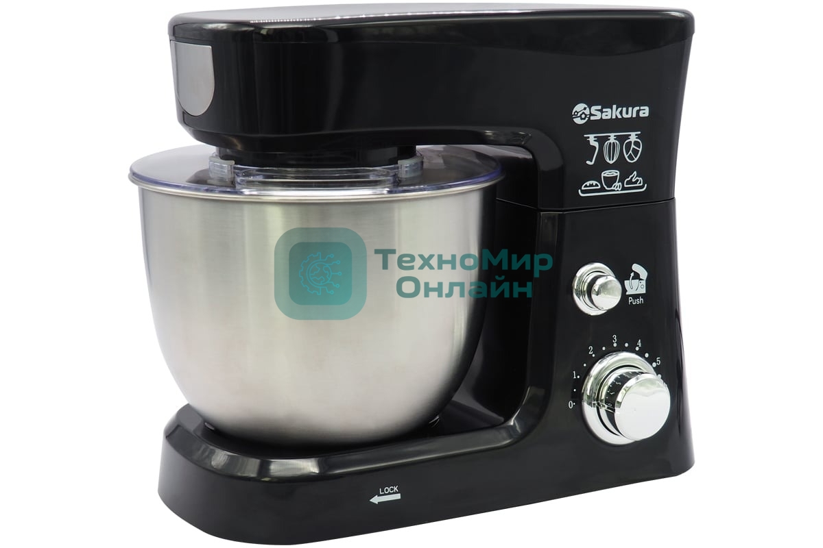 Миксер Sakura с чашей SA-6327BK планетарный