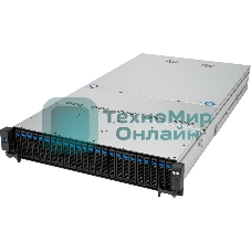 Серверная платформа ASUS RS521A-E12-RS24U, 2U, 1 x SP5 LGA 6096 360W, 24 x DDR5 6400/4800*, 24x 3.5'' NVMe hsb + 2x 2.5'' SATA, 2x M.2 22110, up to 1 PCIe Gen5 x8 LP + 1 OCP3.0, 2 x 1GbE RJ-45 LAN Intel i350-AM2, 1+1 2000W