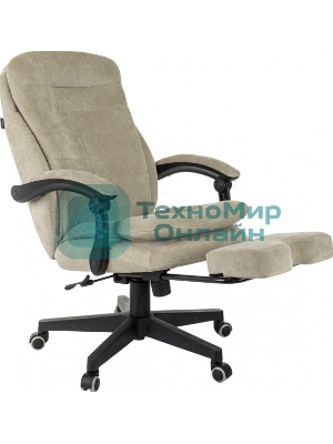 Кресло руководителя Бюрократ T-9950MSG-F Fabric песочный Light-21, крестов. пластик, подст. для ног