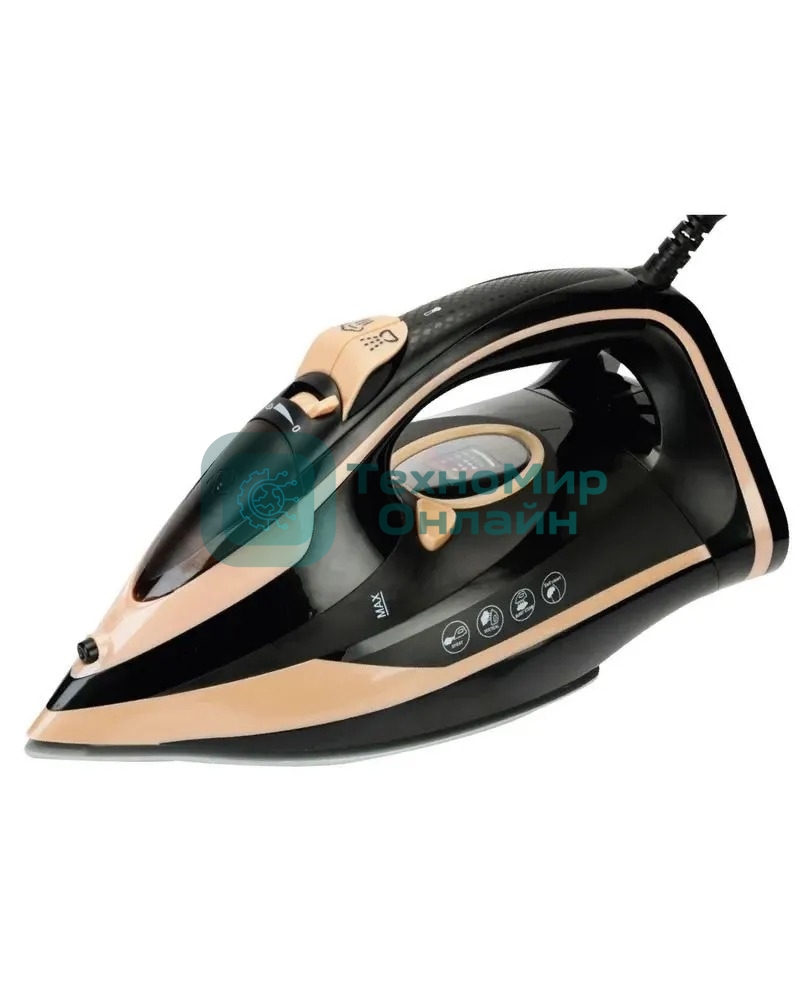 Утюг Kelli KL-1656, 3000 Вт, черный/бежевый