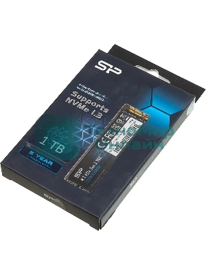 Накопитель SSD Silicon Power P34A60, 1Tb, PCIe 3.0 x4, M.2 2280, NVMe, R/W 2200/1600