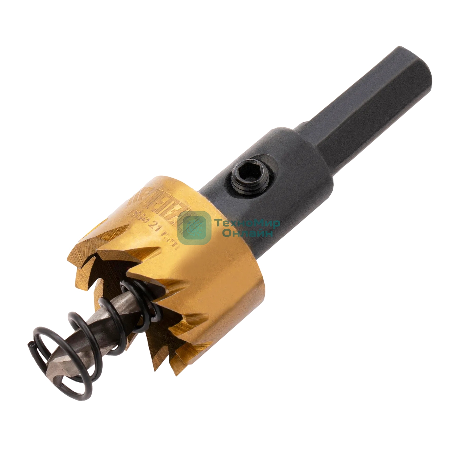 Коронка по металлу Denzel HSS, 21 мм, нитридтитановое покрытие