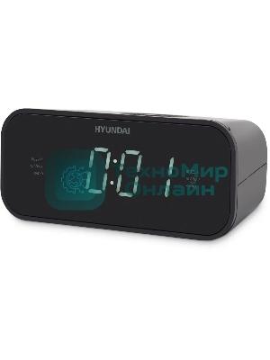 Радиобудильник Hyundai H-RCL221 черный LCD подсв:белый часы:цифровые FM