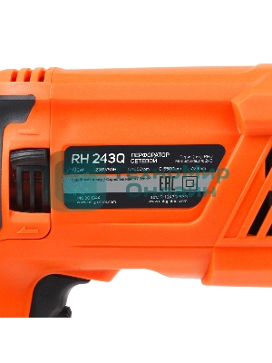 Перфоратор Patriot RH 243Q, SDS+, мощность 770 Вт, 2.6 Дж, 3 режима работы, быстросменный патрон QCC, макс.диаметр 24мм, глубиномер, кейс