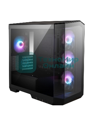 Компьютерный корпус без блока питания Case MSI MAG PANO M100R PZ, Mini-Tower, TG, 4x120мм ARGB, 1xUSB 3.2, 1xUSB 3.2 Type-C, mATX, mITX черный