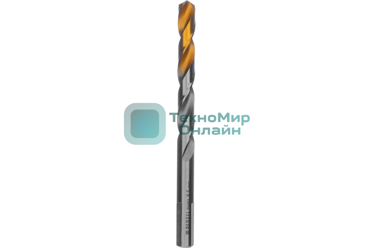 Сверло спиральное по металлу Denzel 8,5 x 117мм, Р6М5, Golden Tip