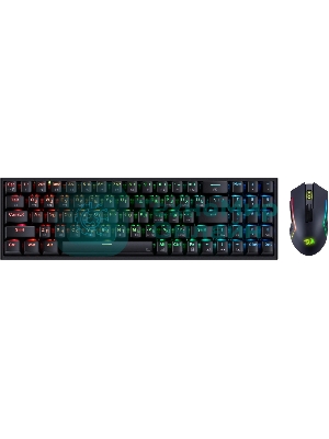 Комплект клавиатура+мышь Redragon S136 беспроводной, USB + Bluetooth, 8000 DPI, чёрный