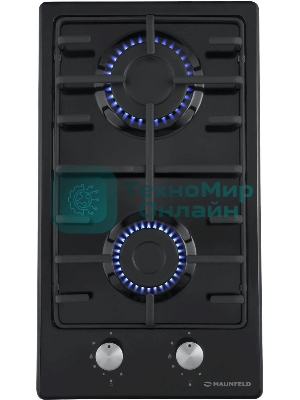 Газовая варочная панель Maunfeld EGHE.32.3EB/G, 2 конфорки, эмалированная сталь, черный
