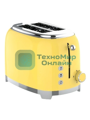 Тостер Tesler TT-260, желтый, 815 Вт, 2 слота